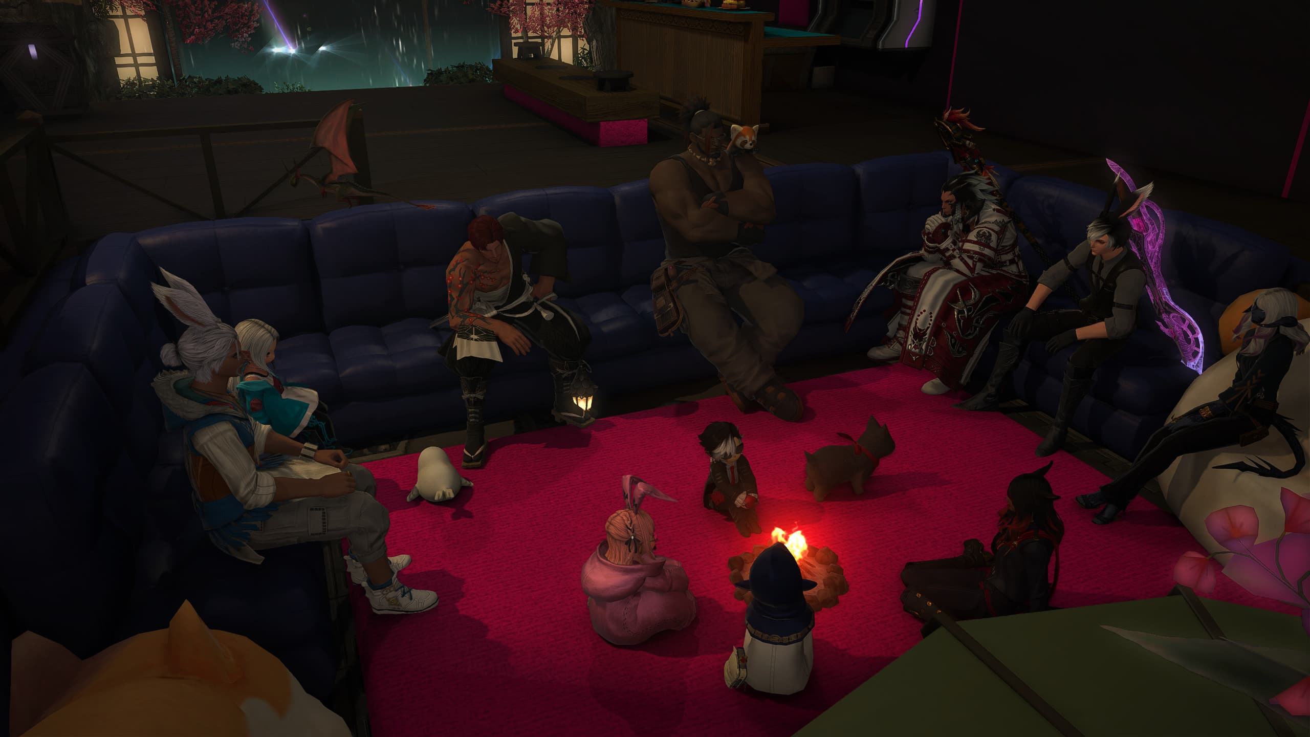 MMO Church relaxing fireside in Final Fantasy XIV