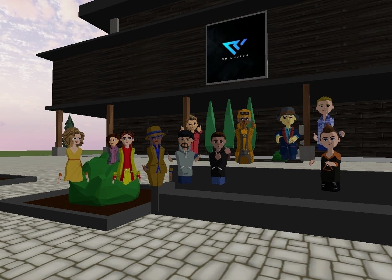 The VR Church plaza in AltspaceVR
